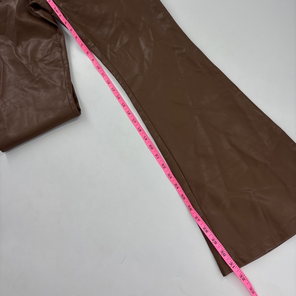 PacSun Brown Leather Flare Pants - Picture 12 of 14